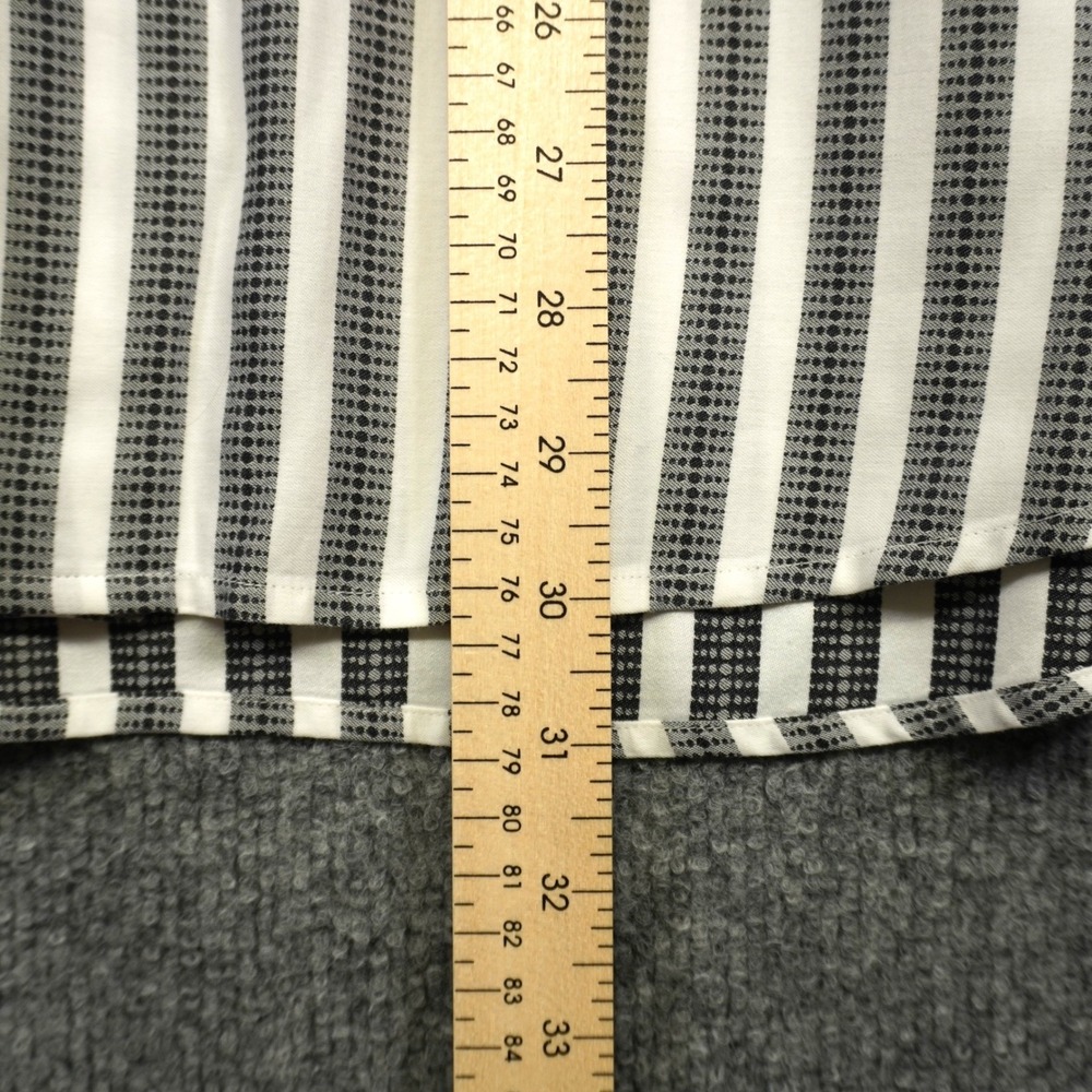 Robert Graham Button Up Shirt Mens XL Black White Striped Contrast Cuff Link - Picture 12 of 14